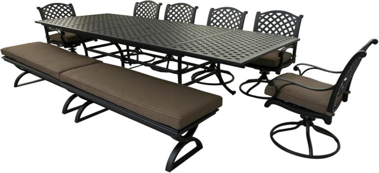 Image 1 of 10 person aluminum dining set