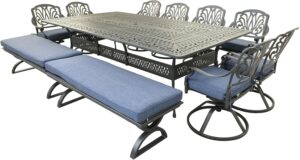 Image 1 of 10 person aluminum dining set
