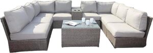 Image 1 of 10 piece wicker sectional set
