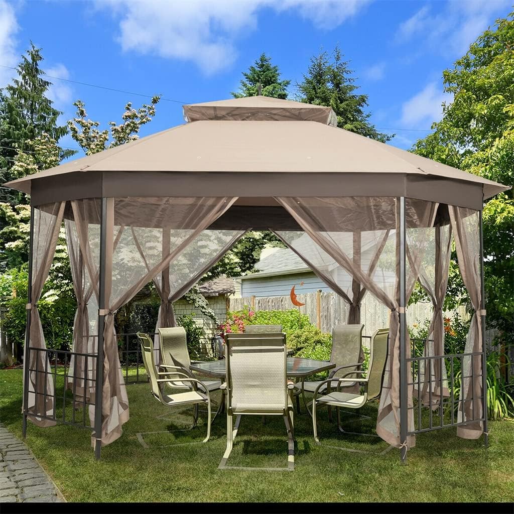 10x12 octagonal patio gazebo,10x12 gazebo worth buying,octagonal gazebo pros cons,patio gazebo with netting sidewalls,best 10x12 outdoor gazebo,should I buy a 10x12 octagonal gazebo unboxing and complete package contents