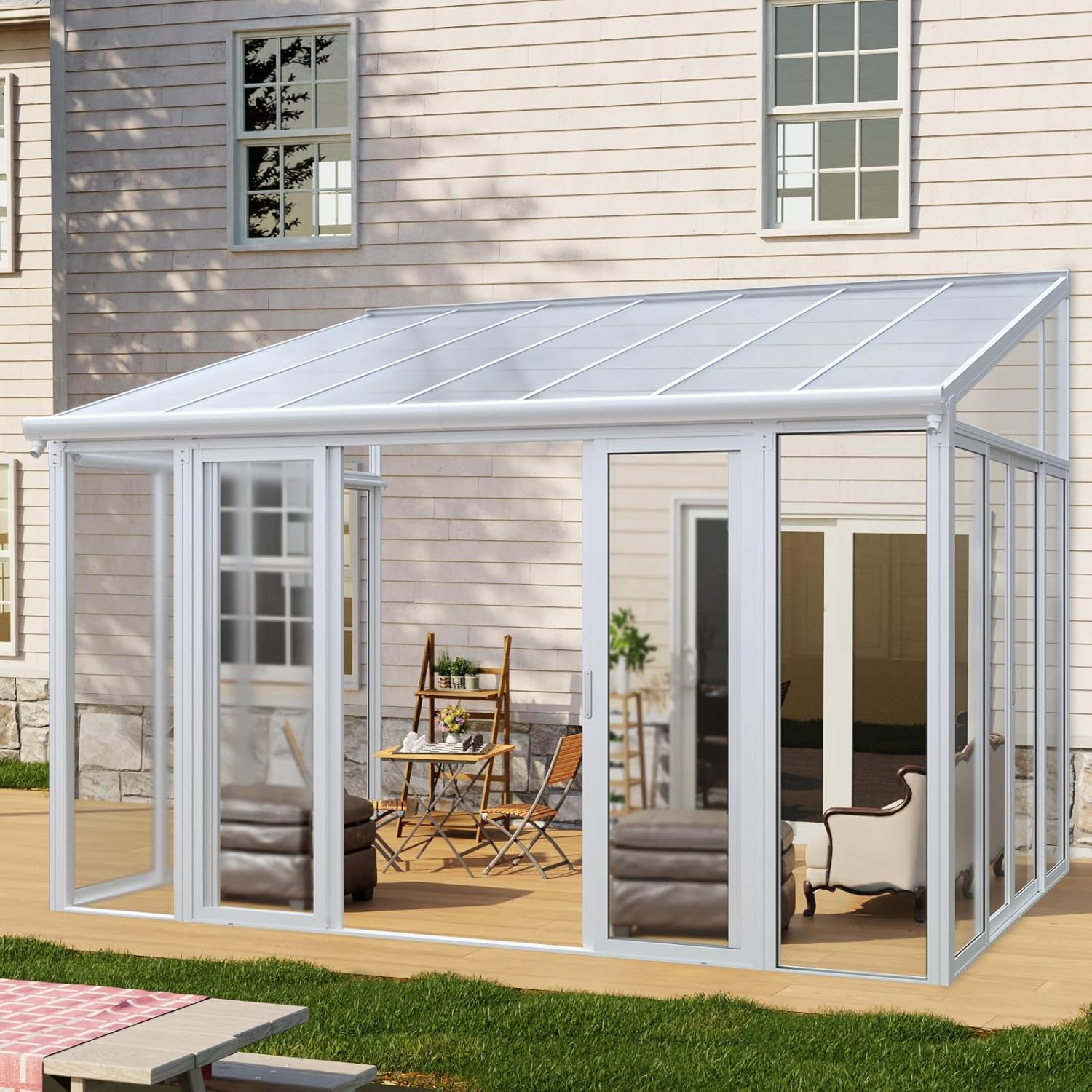 10x14 enclosed patio cover,buy 10x14 patio enclosure,all season sunroom worth it,polycarbonate roof vs glass,best enclosed patio cover,10x14 sunroom pros cons - detailed features and technical specifications