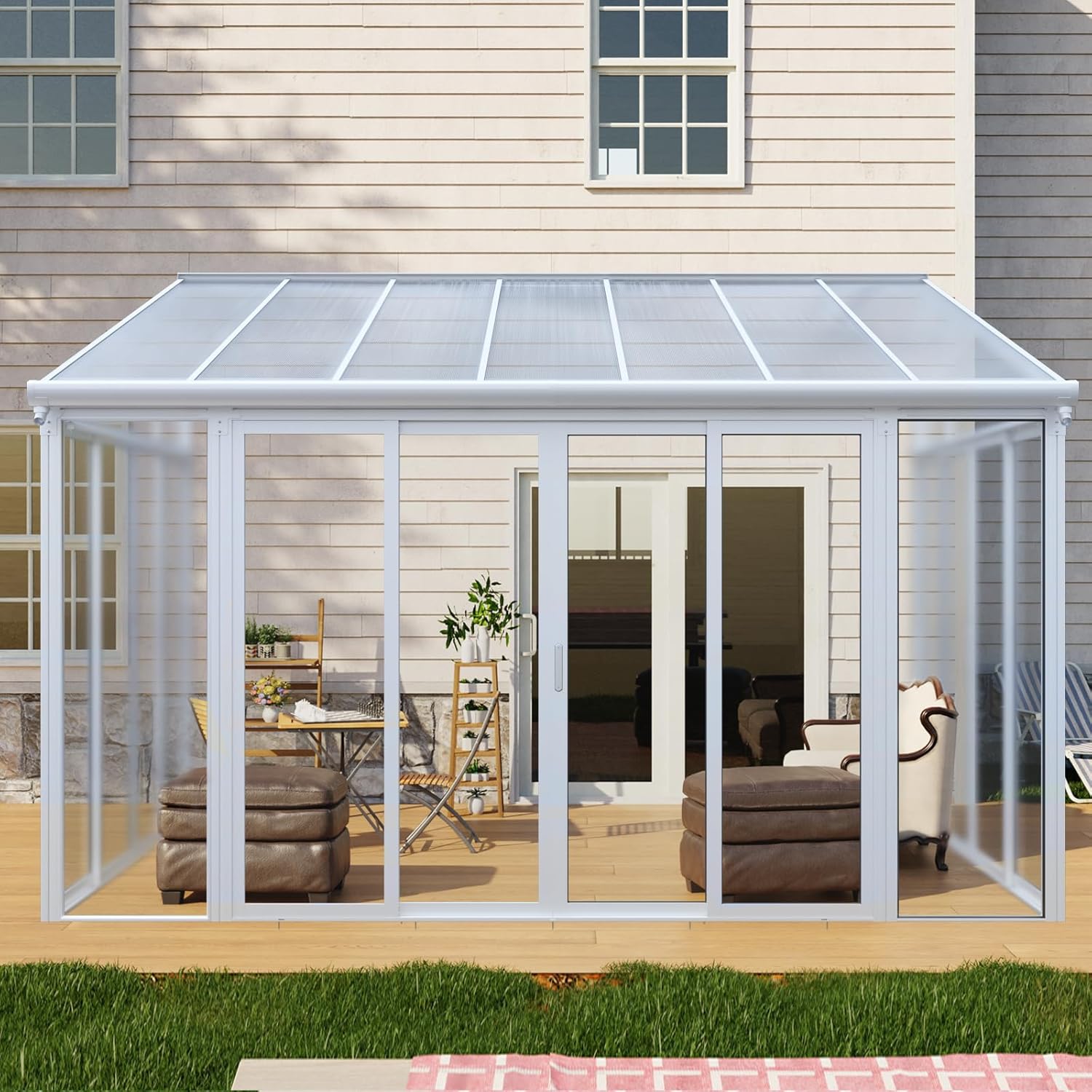 10x14 enclosed patio cover,buy 10x14 patio enclosure,all season sunroom worth it,polycarbonate roof vs glass,best enclosed patio cover,10x14 sunroom pros cons unboxing and complete package contents