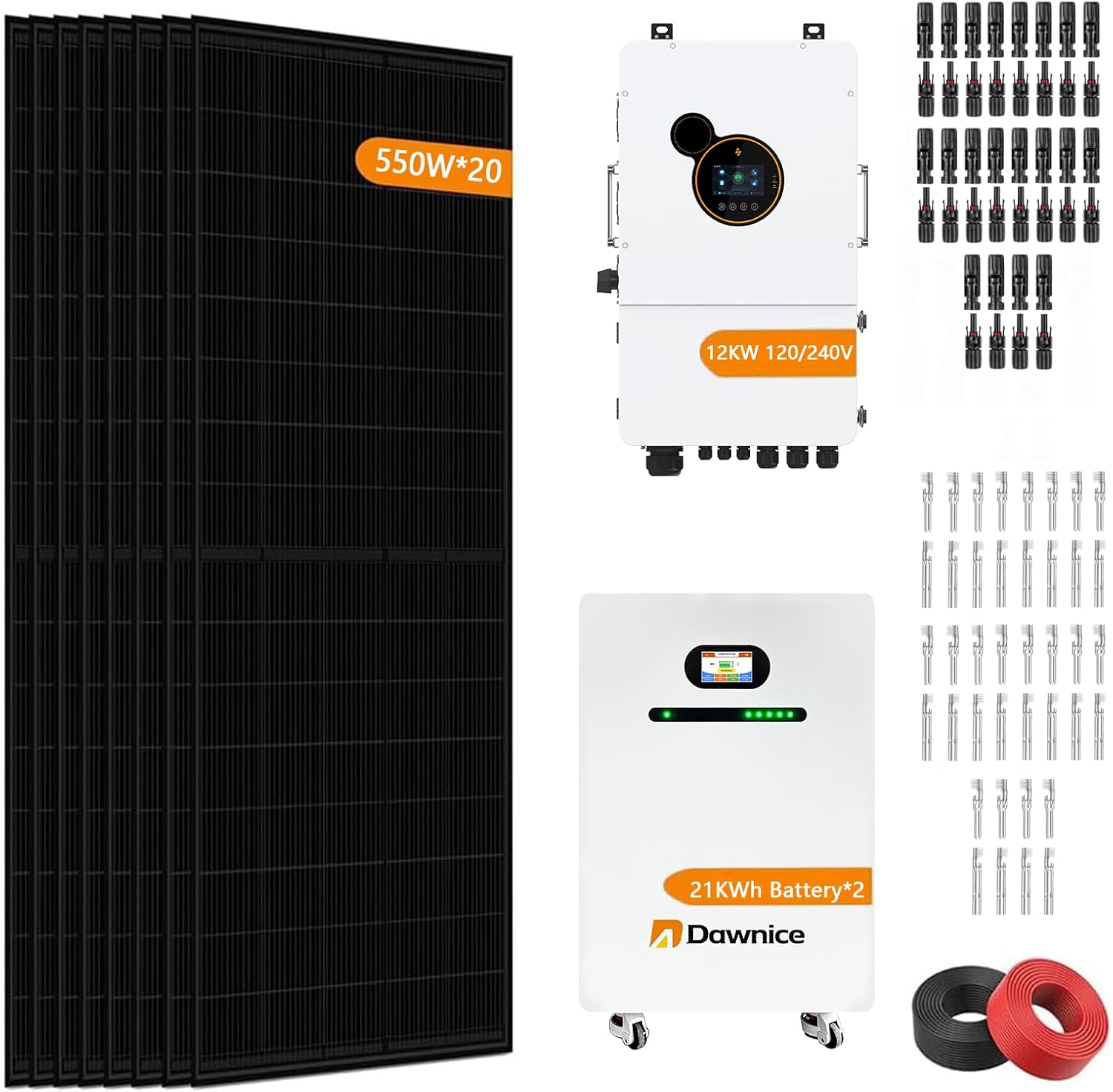 11000W solar power system,best 11000W solar kit for home,11000W solar system pros cons,Dawnice 11000W solar kit worth buying,11000W off grid solar system complete kit,should I buy 11000W hybrid solar system - detailed features and technical specifications