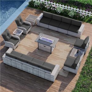 Image 1 of 16 piece outdoor patio fire pit set