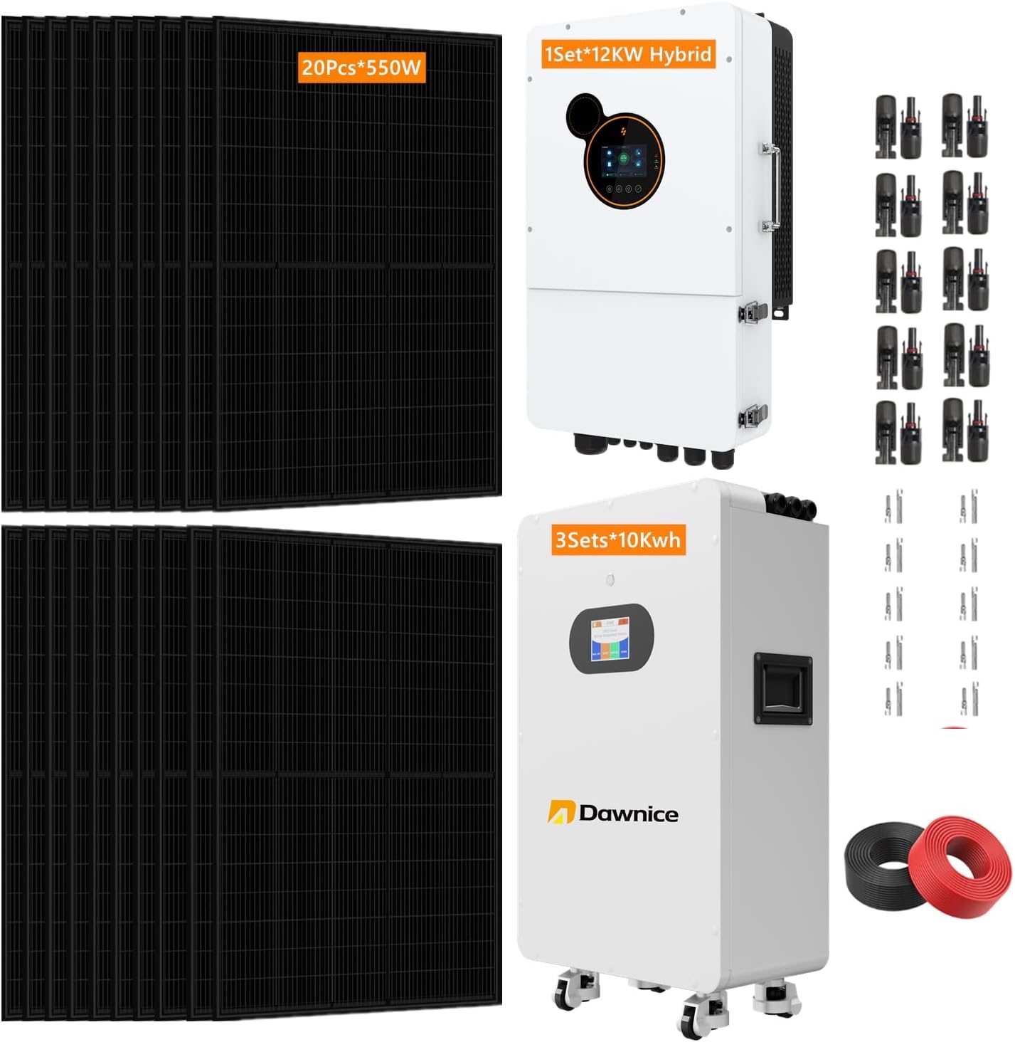30kwh hybrid solar power system complete kit,should i buy 30kwh solar kit,30kwh off grid solar system pros cons,best complete hybrid solar kit for home,dawnice 30kwh solar system worth buying,30kwh solar battery backup system vs alternatives - detailed features and technical specifications
