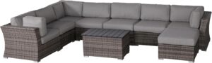Image 1 of 6 person wicker seating group
