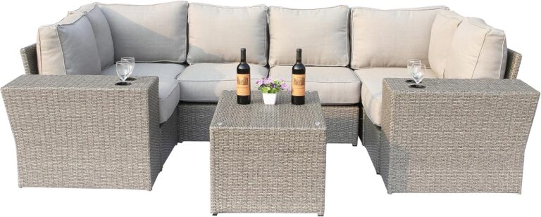 Image 1 of 9-piece wicker sectional set
