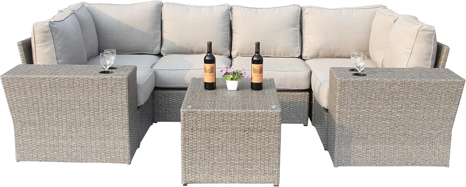 9-piece wicker sectional set,should I buy wicker sectional set,9-piece patio sectional pros cons,best outdoor sectional set,wicker sectional durability,9-piece sectional worth buying - detailed features and technical specifications
