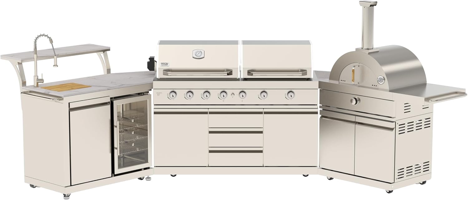 BroilChef outdoor kitchen island worth it,should I buy BroilChef outdoor kitchen,best stainless steel outdoor kitchen island,BroilChef grill griddle pizza oven pros cons,outdoor kitchen island with pizza oven worth buying,BroilChef modular outdoor kitchen features - detailed features and technical specifications