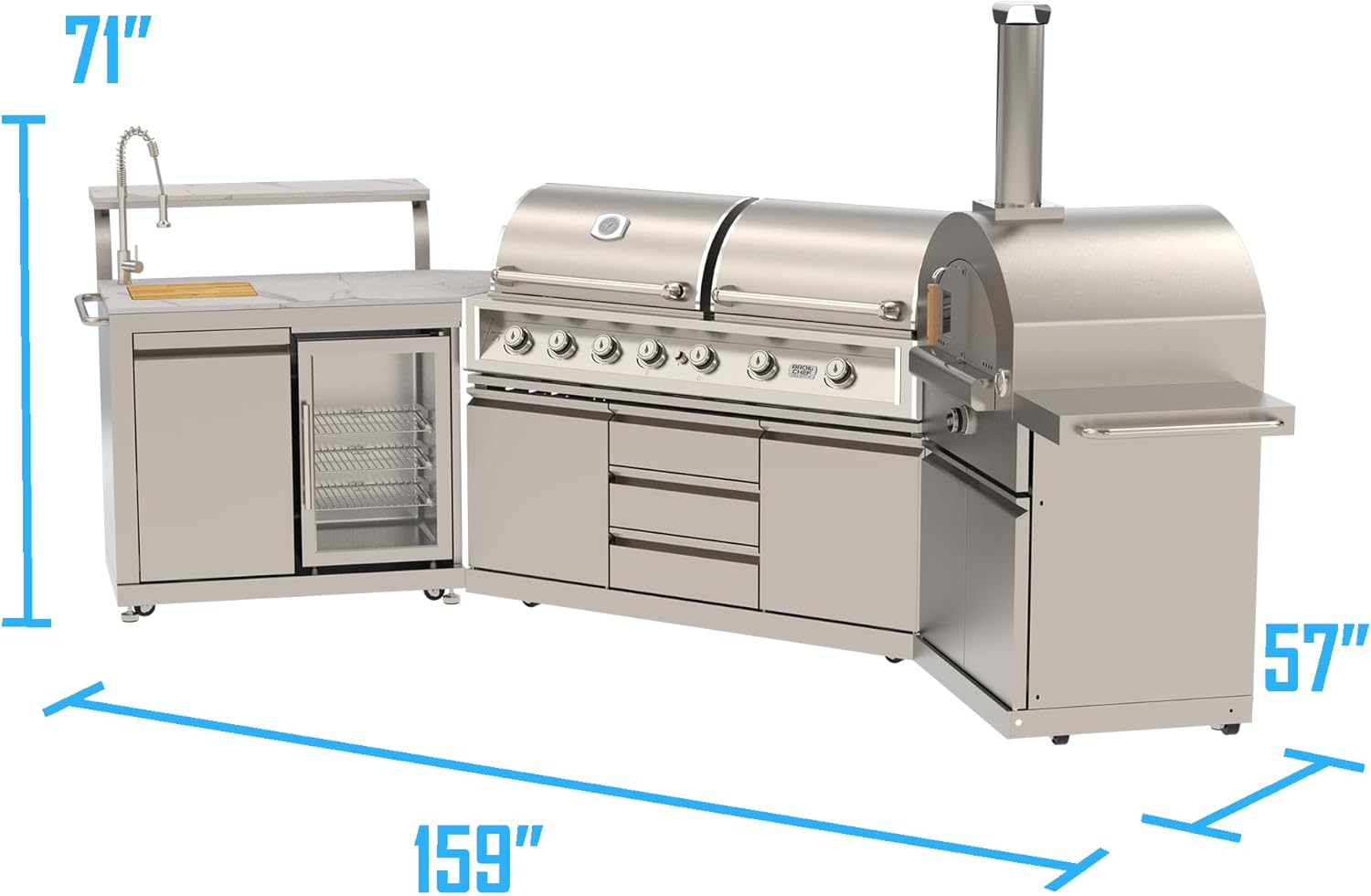 BroilChef outdoor kitchen island worth it,should I buy BroilChef outdoor kitchen,best stainless steel outdoor kitchen island,BroilChef grill griddle pizza oven pros cons,outdoor kitchen island with pizza oven worth buying,BroilChef modular outdoor kitchen features unboxing and complete package contents