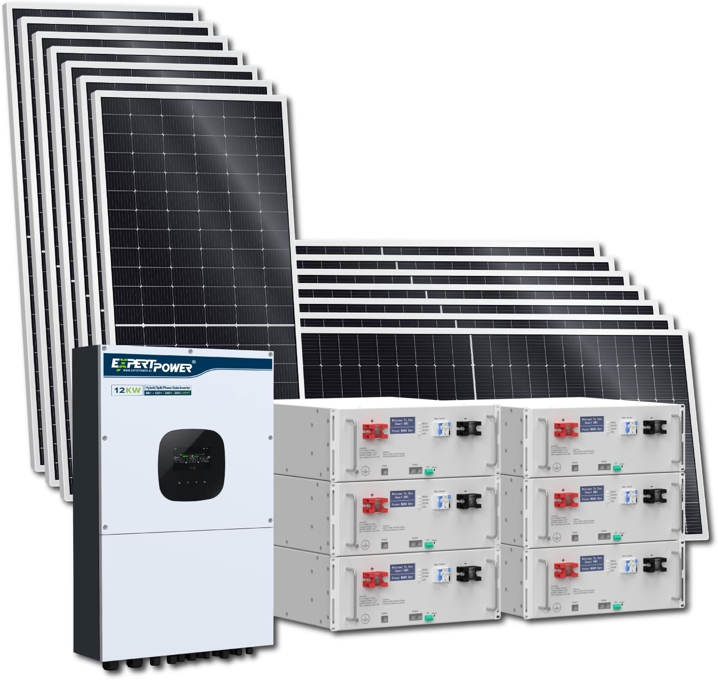 ExpertPower 30KWH solar power system,ExpertPower LiFePO4 battery pros cons,buy off grid solar kit for home,48V solar system worth buying,7560W solar panel kit vs alternatives,best hybrid inverter for cabin - detailed features and technical specifications