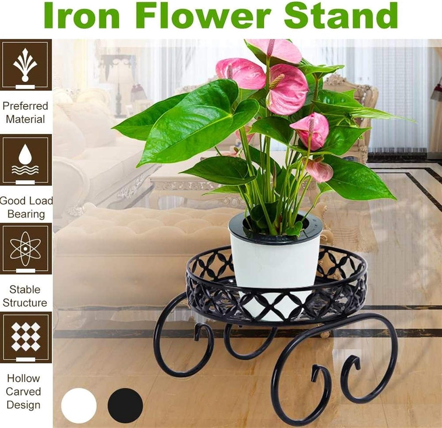 MIIKHI metal plant stand single layer,small wrought iron plant stand for balcony,best single layer flower rack indoor,MIIKHI plant stand pros cons,heavy duty metal plant stand worth buying,floor plant stand vs tabletop alternatives performance testing and real-world results
