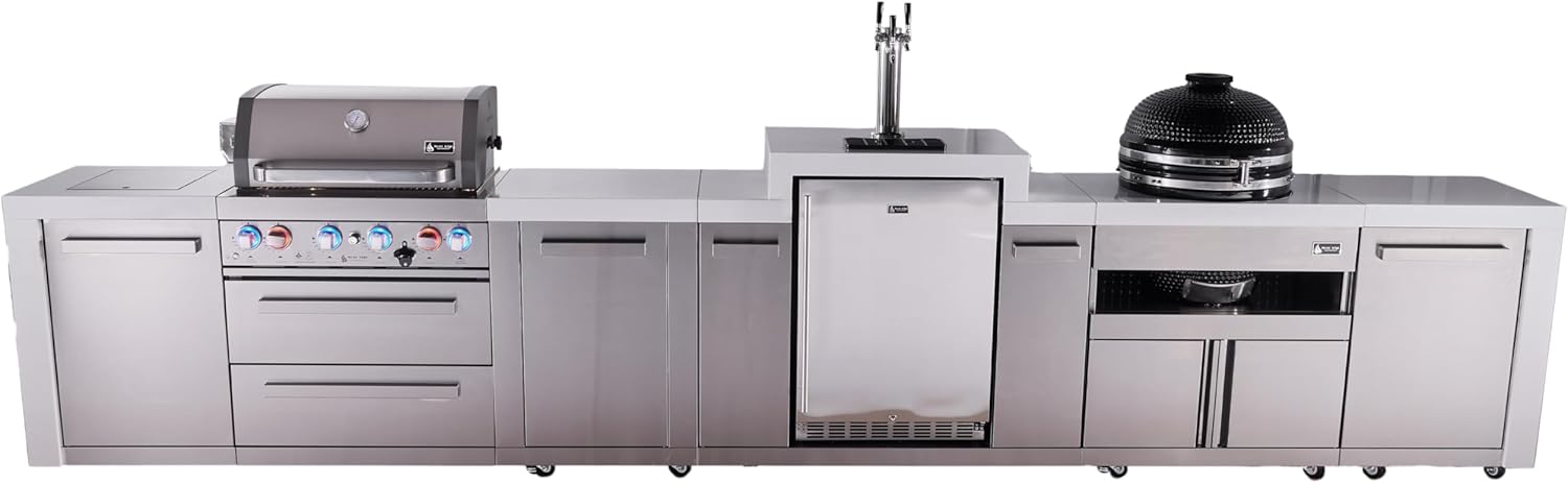 Mont Alpi outdoor kitchen island worth buying Mont Alpi 400 deluxe island pros cons best outdoor kitchen island with kegerator Mont Alpi vs alternative outdoor kitchen should I buy Mont Alpi modular grill Mont Alpi built in gas grill features