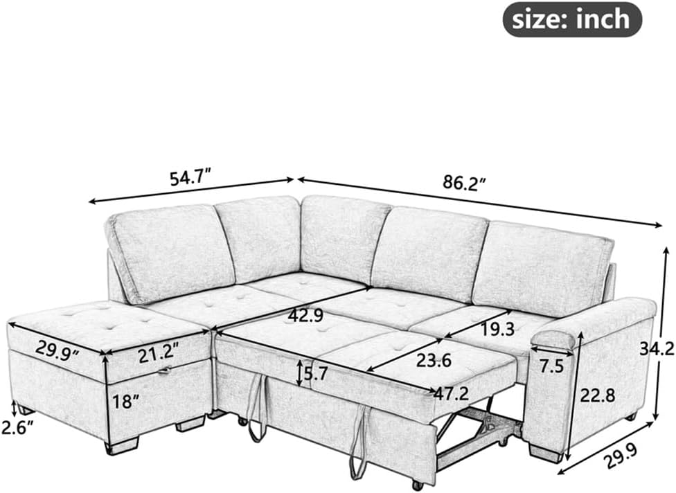 TEOYETTSF 86 sleeper sectional worth it,should I buy TEOYETTSF sleeper sofa,86 sleeper sectional pros cons,best sleeper sectional with storage,TEOYETTSF sofa bed honest,sleeper sectional vs alternatives unboxing and complete package contents