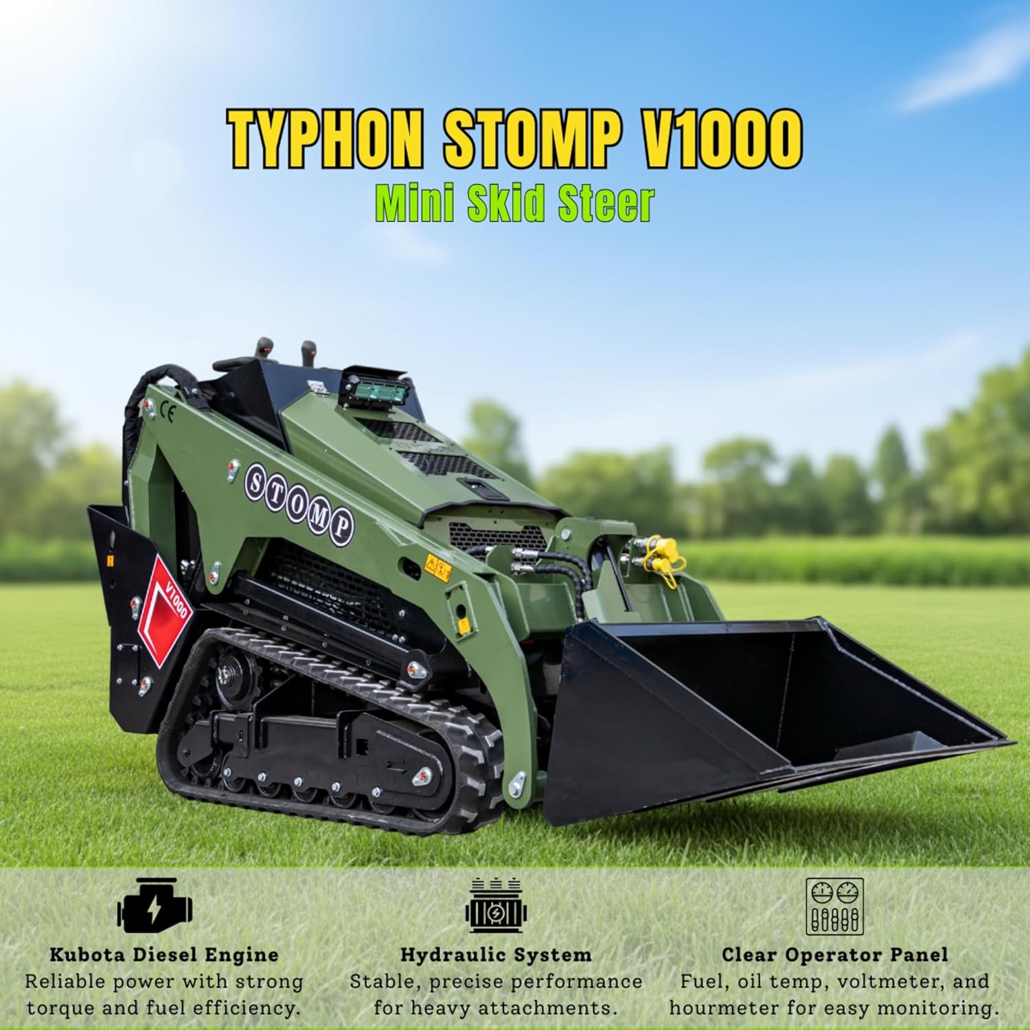 TYPHON STOMP V1000 skid steer,should I buy TYPHON STOMP V1000,TYPHON STOMP V1000 pros cons,best compact skid steer loader,TYPHON STOMP V1000 worth buying,diesel skid steer for tight spaces unboxing and complete package contents