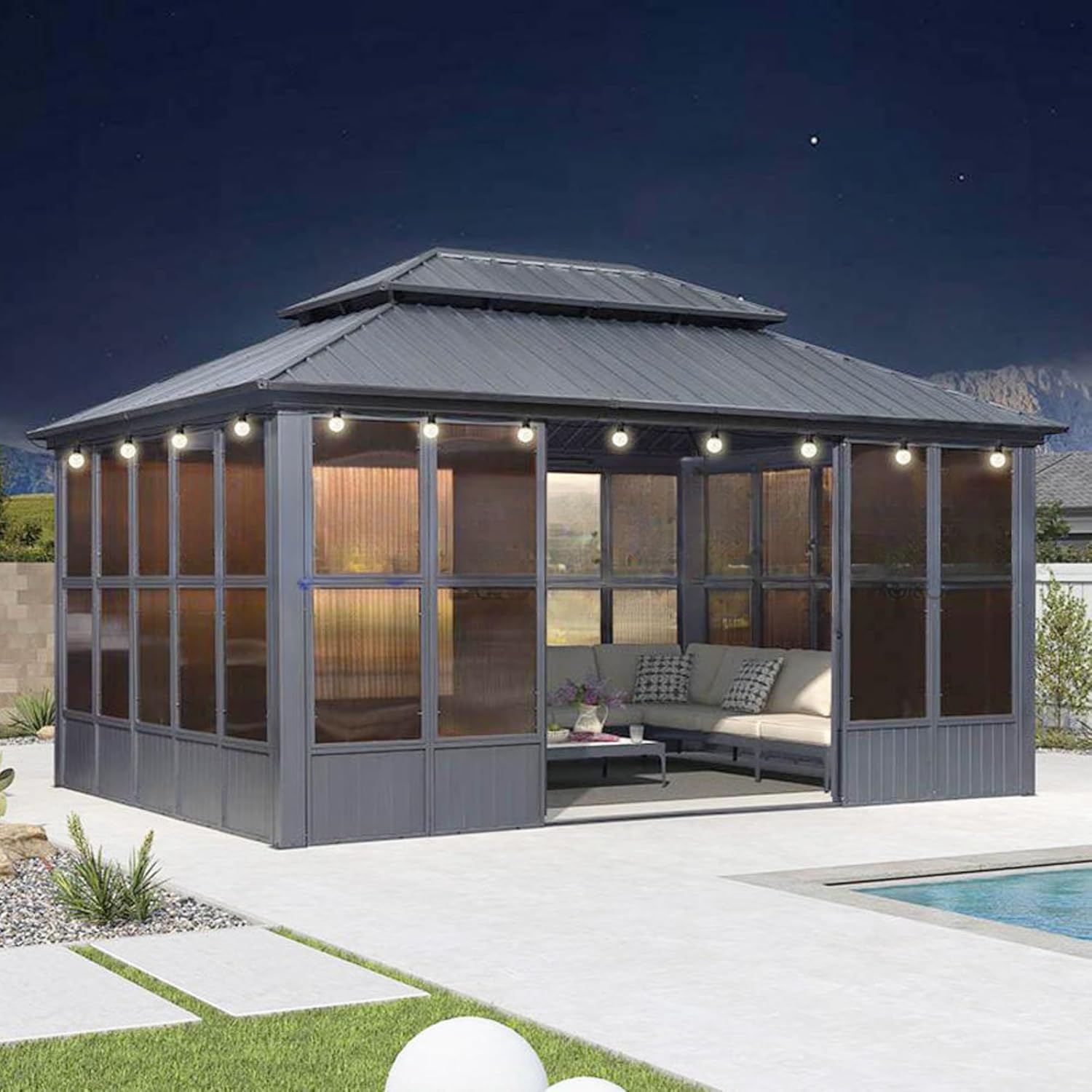 best 15x15 hardtop gazebo,hardtop gazebo worth buying,15x15 gazebo pros cons,aluminum hardtop gazebo vs alternatives,should I buy a hardtop gazebo,best all-season patio gazebo unboxing and complete package contents