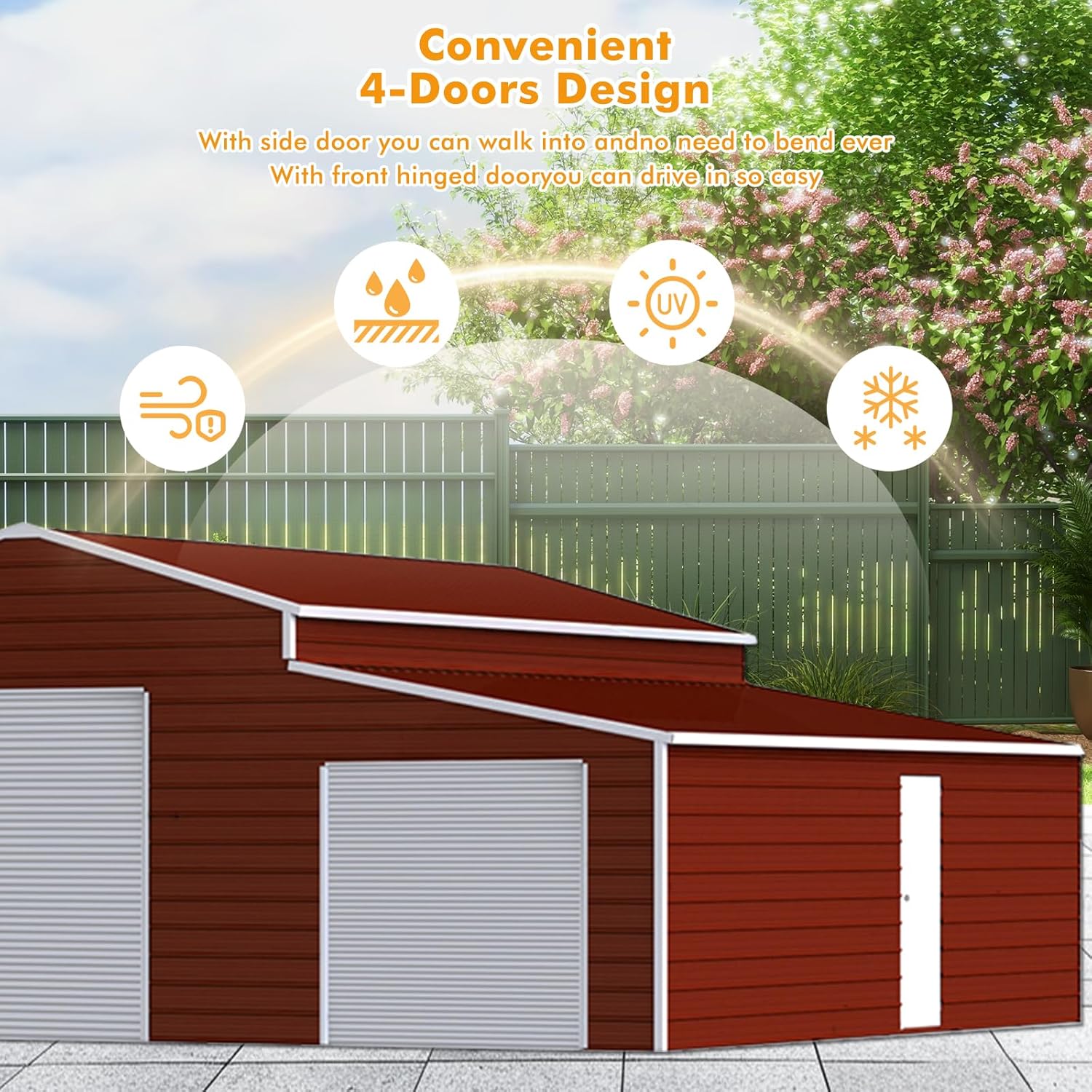 best 42x30 outdoor metal shed for cars,42x30 metal carport with roller doors,heavy duty storage shed for boats and trucks,should I buy a large galvanized steel shed,1260 sq ft tool storage shed pros cons,CTOSPOATO 42x30 shed worth buying performance testing and real-world results