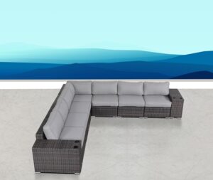 Image 1 of best 9 piece wicker sectional