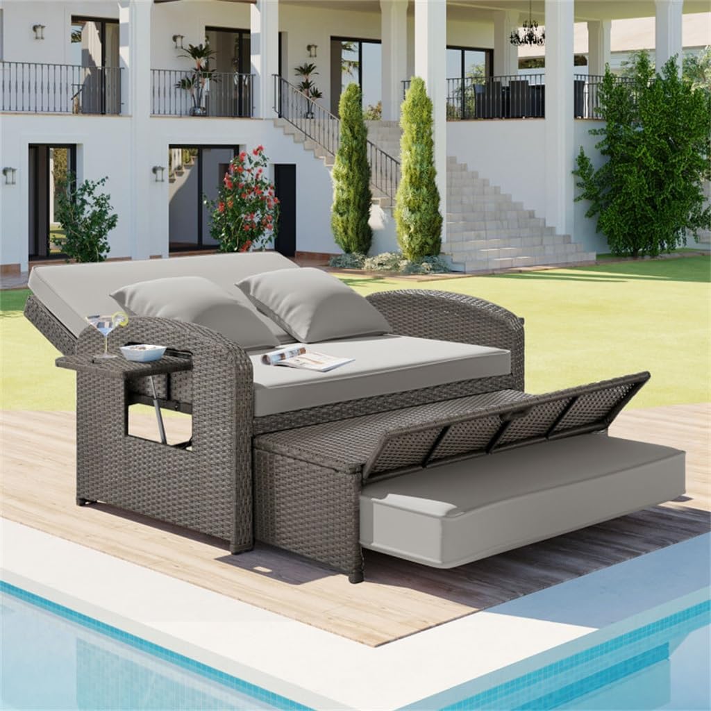 best PE wicker double chaise lounge,how to choose double chaise lounge,best outdoor daybed for two people,buy PE wicker chaise lounge set,PE wicker chaise lounge pros cons,weather resistant outdoor bed performance testing and real-world results