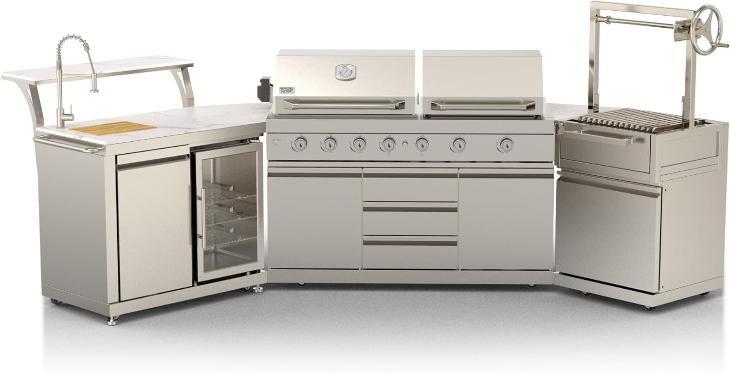 best U-shaped outdoor kitchen island, U-shaped outdoor kitchen island pros cons, buy luxury outdoor kitchen island, U-shaped kitchen island with grill worth it, best stainless steel outdoor kitchen island, U-shaped outdoor kitchen vs straight - detailed features and technical specifications