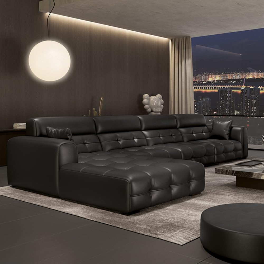 best black leather L-shaped sofa,black leather L-shaped sofa worth buying,should I buy a black leather L-shaped sofa,black leather L-shaped sofa pros cons,best leather L-shaped sofa for living room,RAYFOKPK black leather sofa honest - detailed features and technical specifications