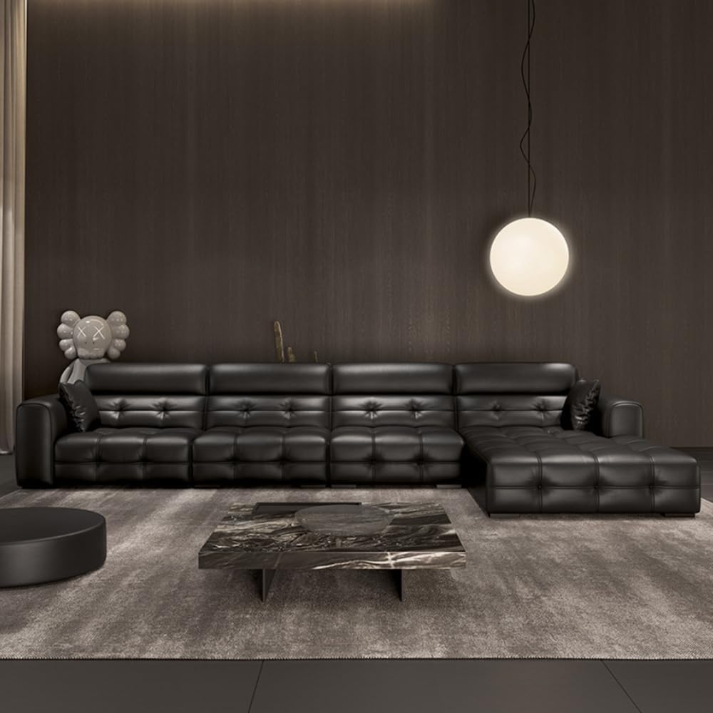 Step-by-step guide for best black leather L-shaped sofa,black leather L-shaped sofa worth buying,should I buy a black leather L-shaped sofa,black leather L-shaped sofa pros cons,best leather L-shaped sofa for living room,RAYFOKPK black leather sofa honest - complete tutorial
