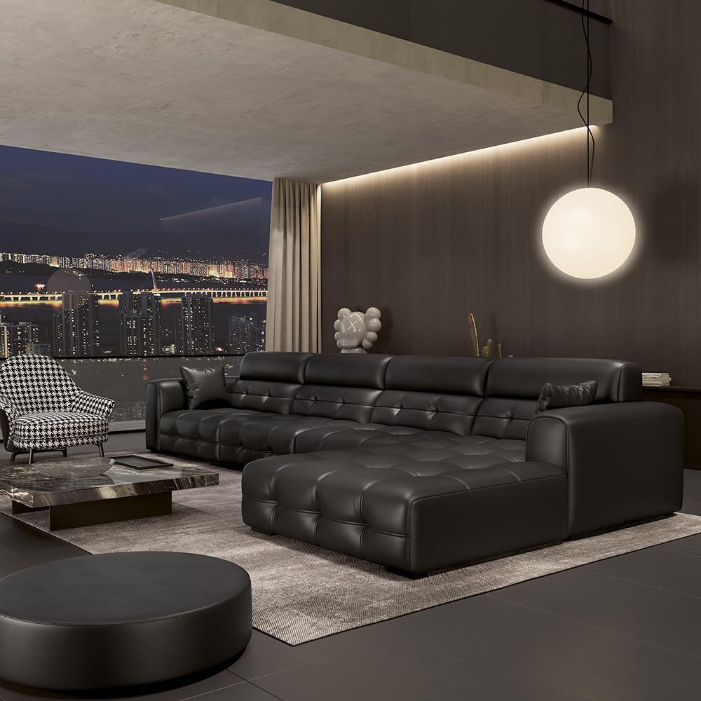 best black leather L-shaped sofa,black leather L-shaped sofa worth buying,should I buy a black leather L-shaped sofa,black leather L-shaped sofa pros cons,best leather L-shaped sofa for living room,RAYFOKPK black leather sofa honest performance testing and real-world results