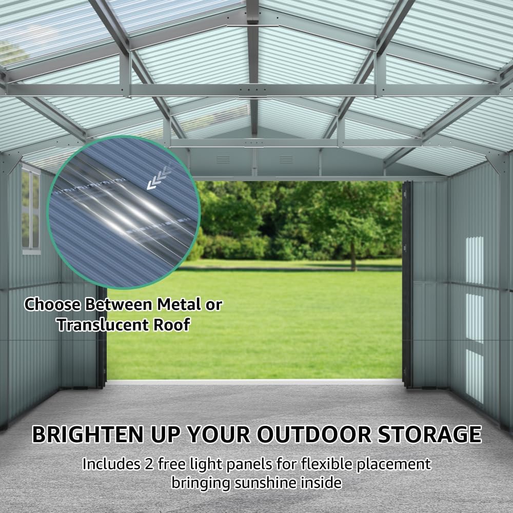 best large outdoor metal storage shed,should I buy a Secsofier metal shed,large metal garage shed pros cons,Secsofier 13x20 shed worth buying,best metal garage building for car,13x20 metal shed vs alternatives unboxing and complete package contents