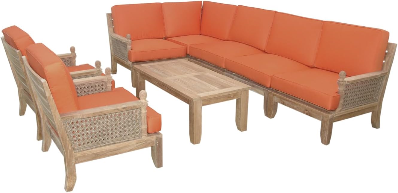 best modular teak patio furniture, maykoosh outdoor furniture worth it, modular teak conversation set pros cons, best 8 piece patio seating set, should i buy maykoosh coastal furniture, teak outdoor furniture vs wicker - detailed features and technical specifications