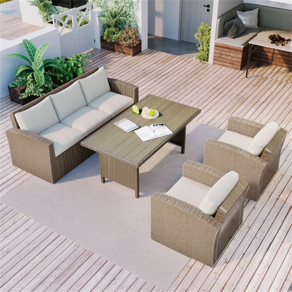 best outdoor wicker conversation set,outdoor wicker furniture worth buying,4-piece patio set pros cons,PE rattan furniture vs alternatives,should I buy a wicker sofa set,weather-resistant patio furniture set unboxing and complete package contents