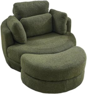 Image 1 of best oversized swivel chair with ottoman