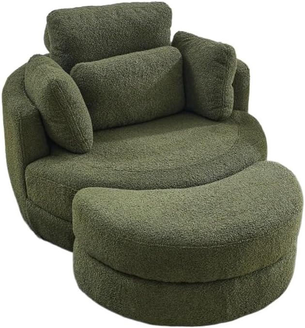 Image 1 of best oversized swivel chair with ottoman