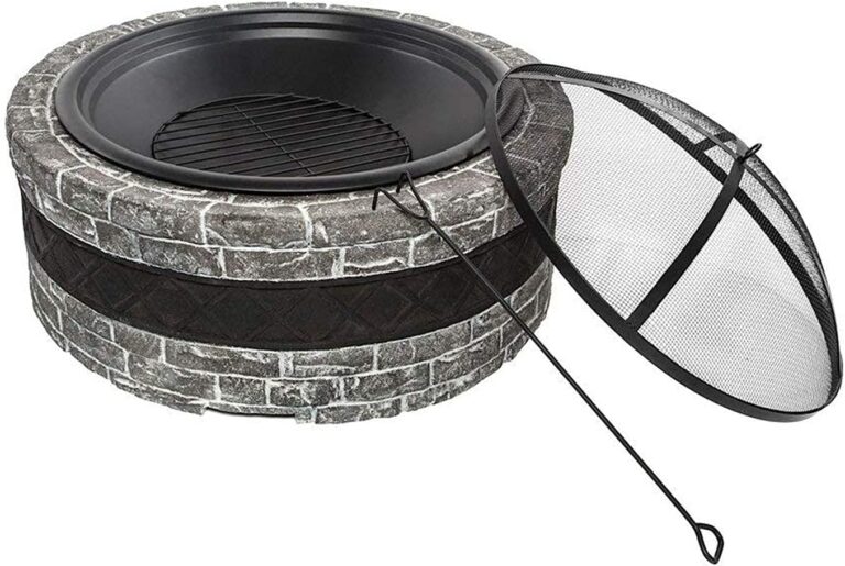 Image 1 of best round fire pit with spark screen