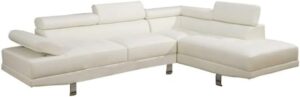 Image 1 of best white black faux leather sectional