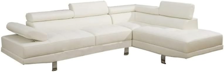 Image 1 of best white black faux leather sectional