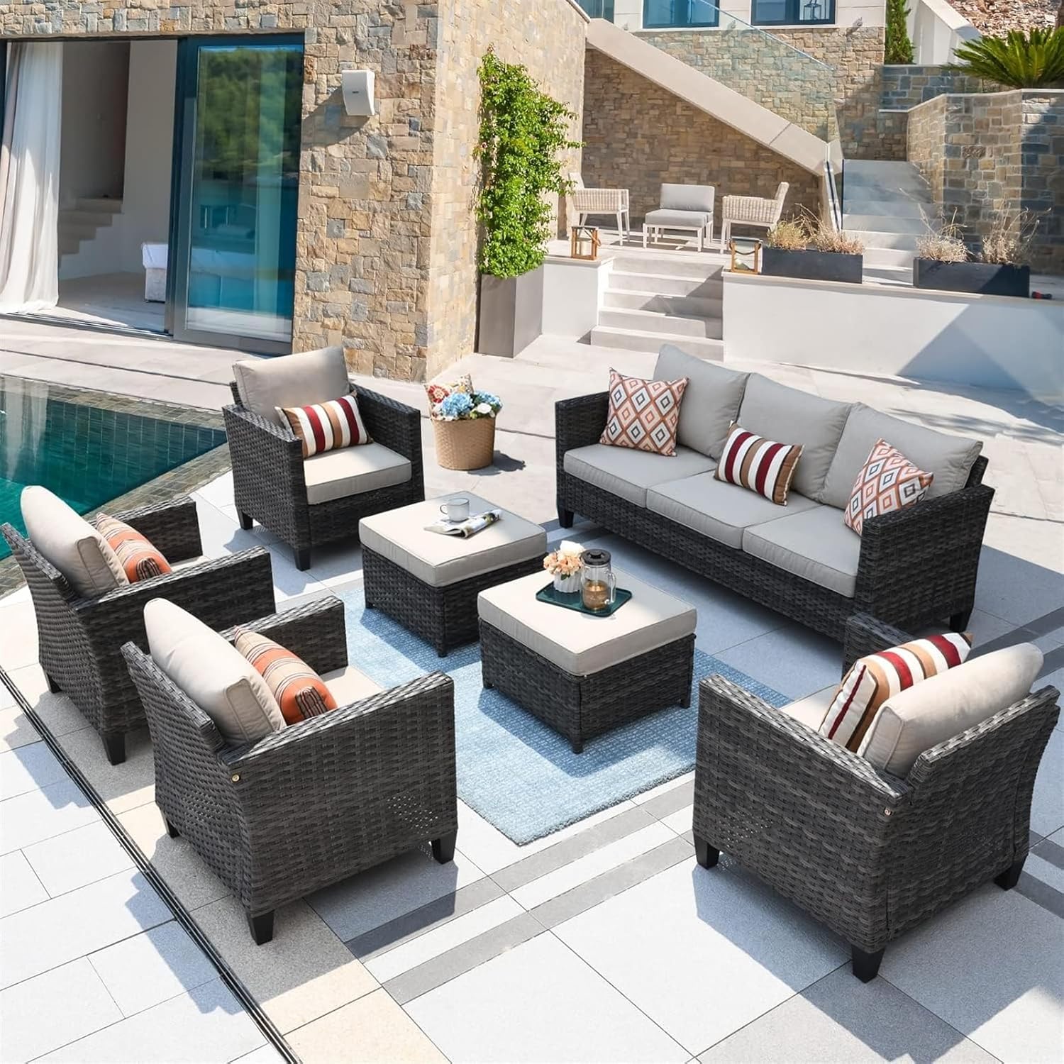 best wicker patio furniture set,should I buy wicker patio furniture,wicker patio furniture pros cons,boho outdoor furniture set,best outdoor sectional sofa,wicker furniture vs rattan unboxing and complete package contents
