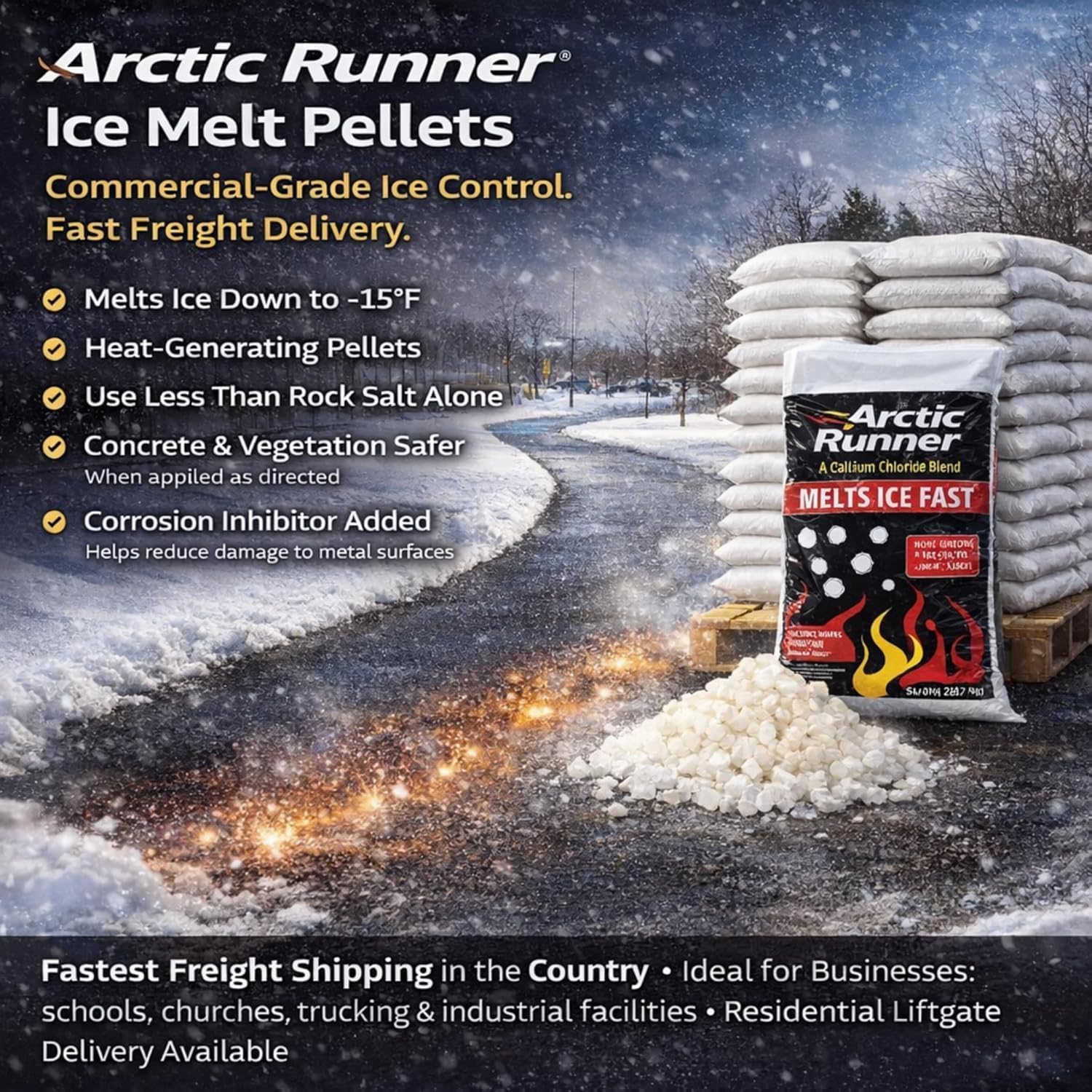 bulk calcium chloride ice melt full truckload,should I buy bulk calcium chloride ice melt,best ice melt for concrete and pets,calcium chloride ice melt pros cons,commercial grade ice melt worth buying,Arctic Runner ice melt honest performance testing and real-world results