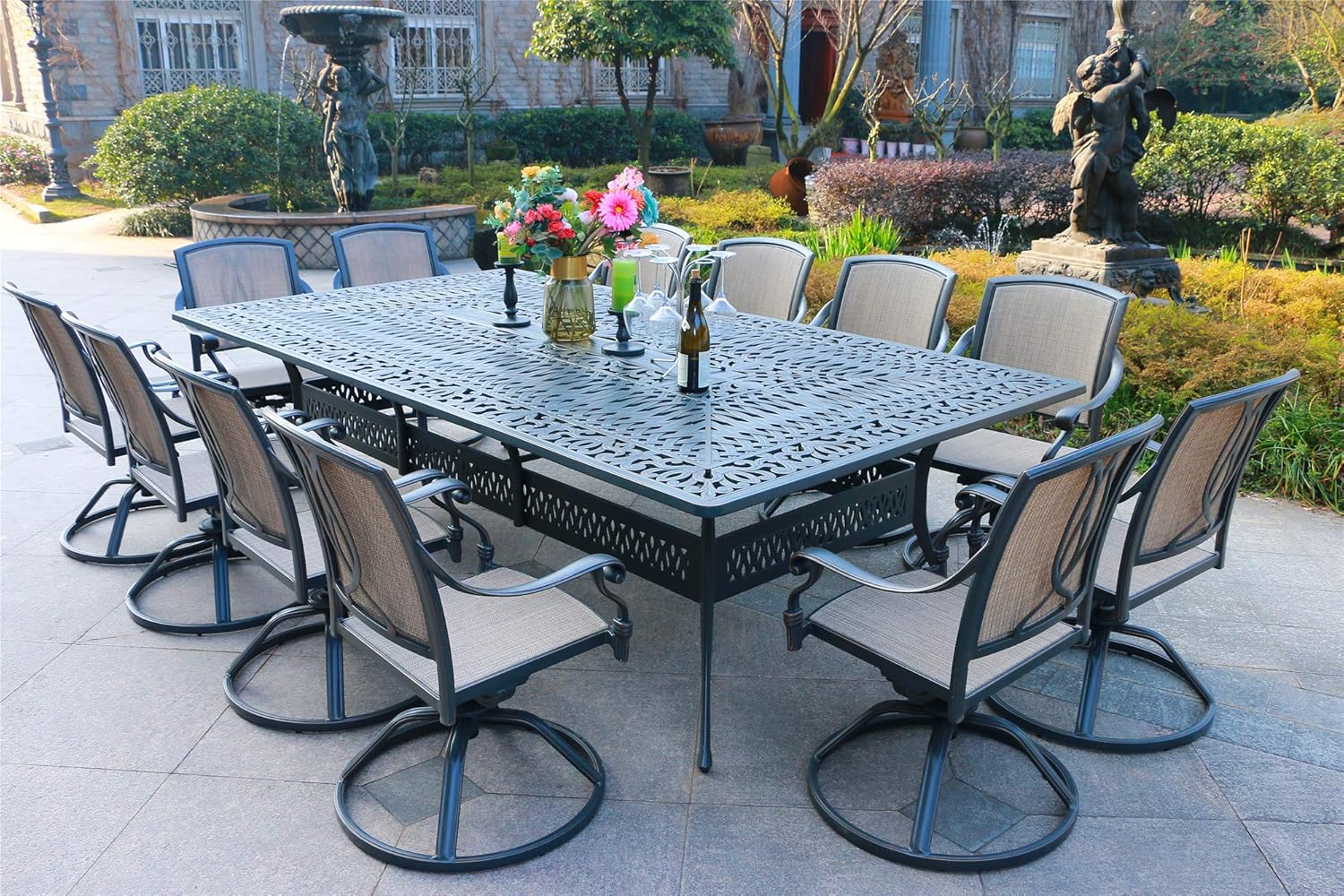 buy 12 person outdoor dining set,best large patio dining set,12 person aluminum dining set pros cons,outdoor dining set for 12 people worth it,rectangular outdoor dining set vs round,should I buy a 12 person patio set - detailed features and technical specifications