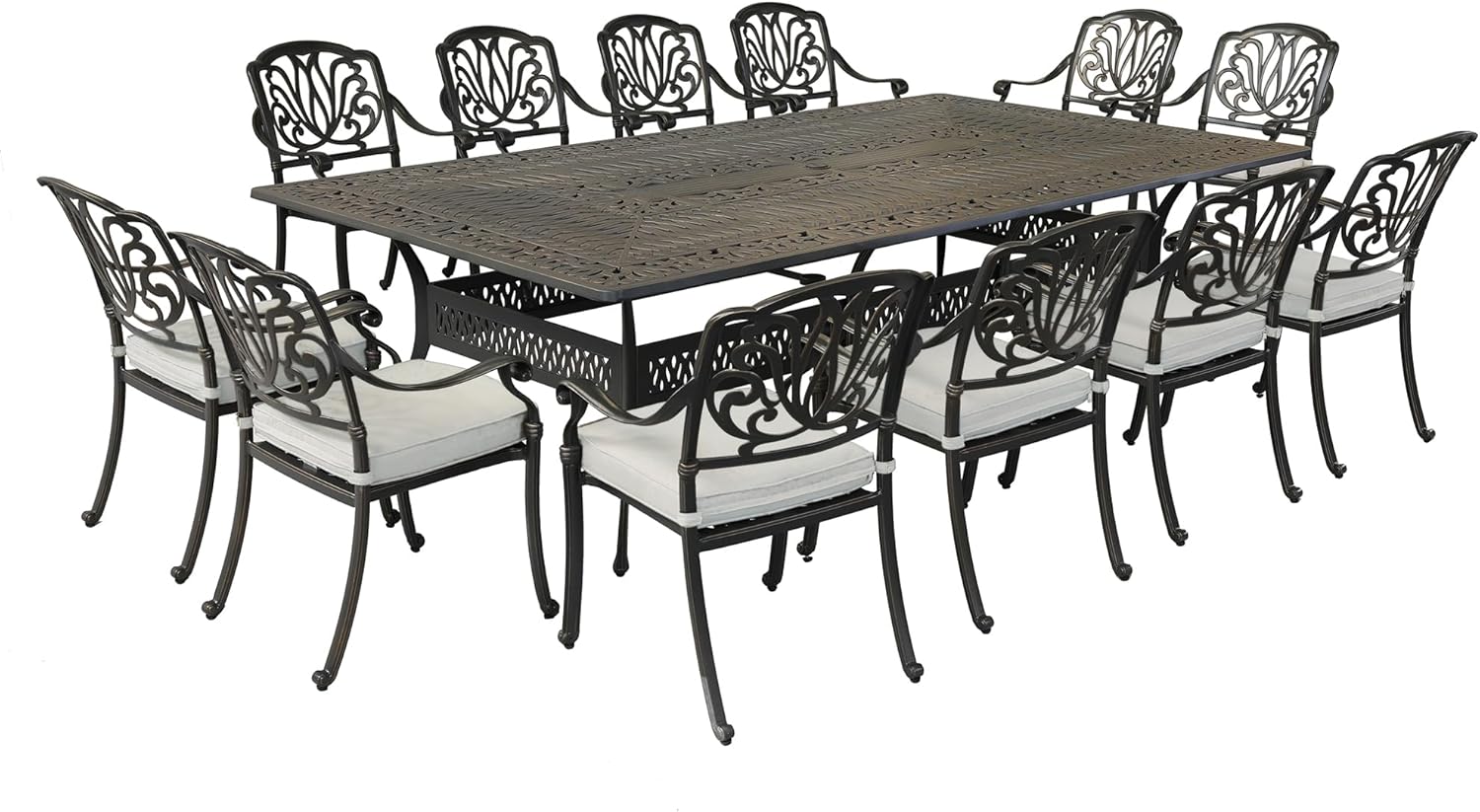buy 12 person outdoor dining set,should I get a large patio dining set,12 person aluminum dining set pros cons,best rectangular outdoor dining set for 12,large outdoor dining set worth buying,12 person dining set with cushions vs umbrella unboxing and complete package contents