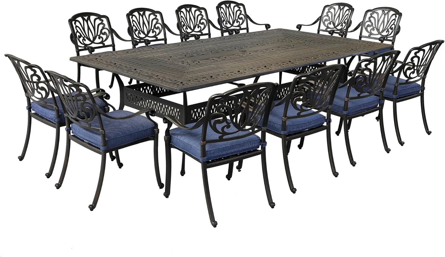 buy 12 person outdoor dining set with cushions,should I buy a 12 seat patio dining set,best outdoor dining set for large family,12 person dining set pros cons,12 seat aluminum dining set worth buying,large patio dining set with cushions unboxing and complete package contents