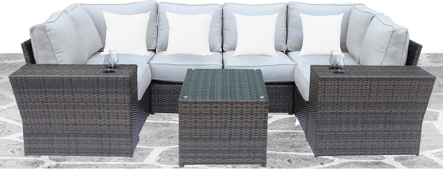buy 4 person seating group wicker,outdoor wicker seating group worth buying,4 person patio set with cushions pros cons,should I buy a wicker sectional,best wicker conversation set for patio,affordable outdoor seating group alternatives unboxing and complete package contents