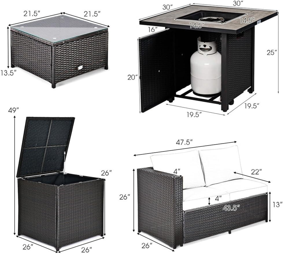 buy 5 piece patio furniture with fire pit,outdoor conversation set with fire pit table pros and cons,rattan patio set with fire pit worth buying,best patio furniture with propane fire pit,should I buy a patio set with fire pit table,5 piece outdoor furniture set vs similar performance testing and real-world results