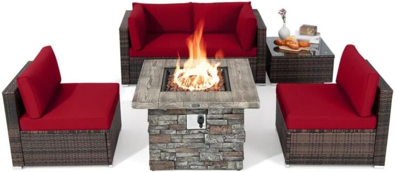 Image 1 of buy 6 piece patio set with fire pit