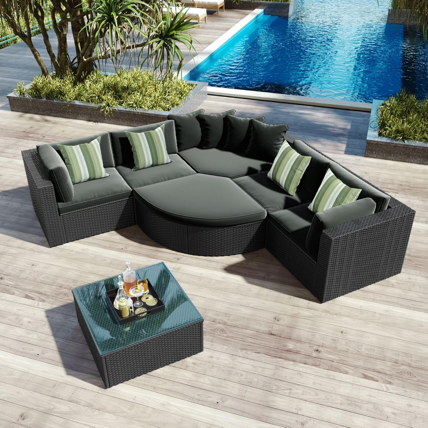 buy 7 piece outdoor patio furniture,best wicker patio set,outdoor sectional sofa pros cons,7 piece patio set worth buying,all weather rattan furniture set,tempered glass table patio - detailed features and technical specifications
