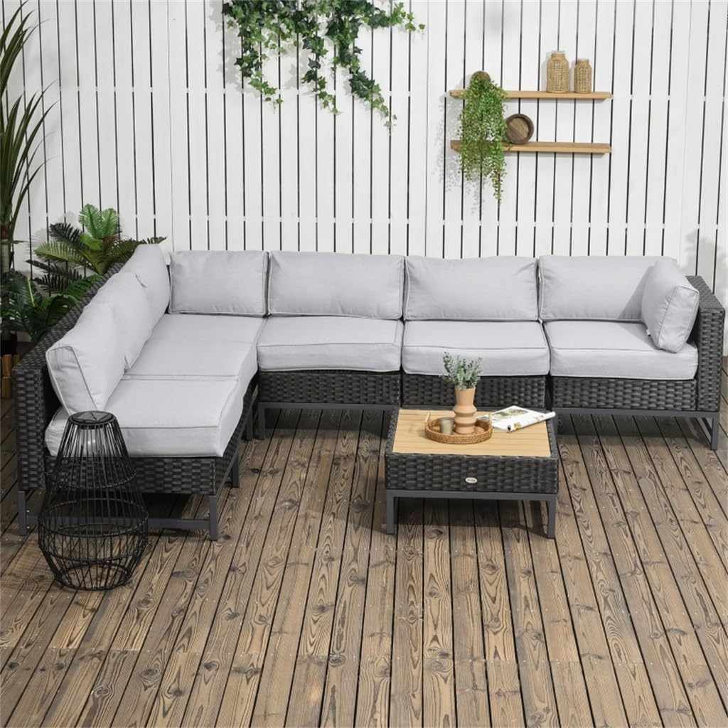 buy 7 piece patio furniture set,7 piece patio set worth it,best outdoor sectional with table,aluminum frame patio furniture pros cons,should I buy a 7 piece rattan set,patio sectional with cushions worth buying unboxing and complete package contents
