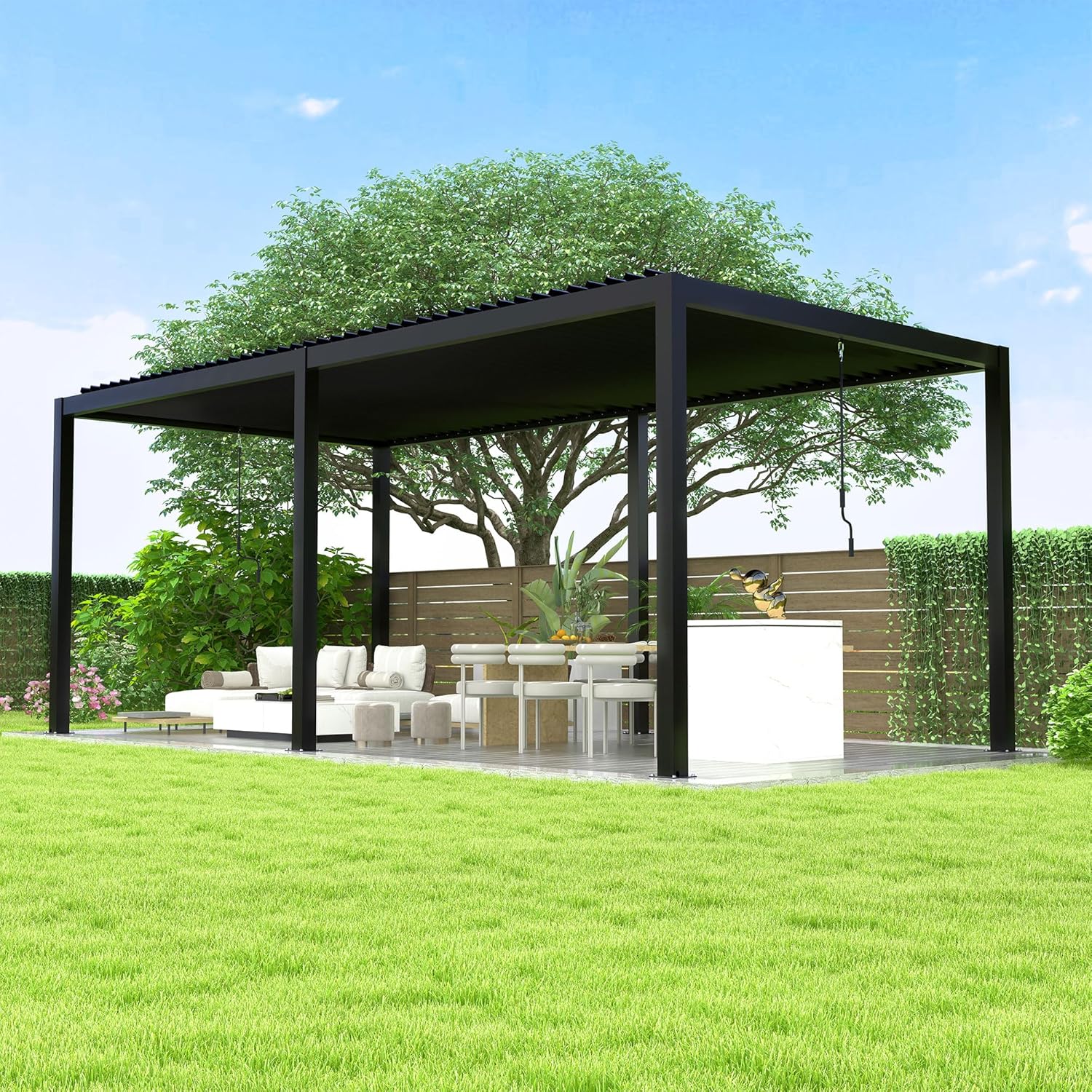 buy 8640e louver pergola,8640e louver pergola pros cons,best aluminum pergola with steel louvers,should i buy a motorized louver pergola,8640e pergola worth buying,motorized pergola vs manual louver system unboxing and complete package contents