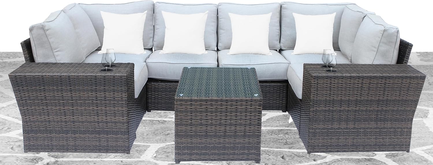buy 9 piece patio conversation set,should I buy a 9 piece outdoor seating set,9 piece patio set pros cons,wicker conversation set worth buying,best 9 piece outdoor furniture set,espresso wicker patio set vs alternatives unboxing and complete package contents
