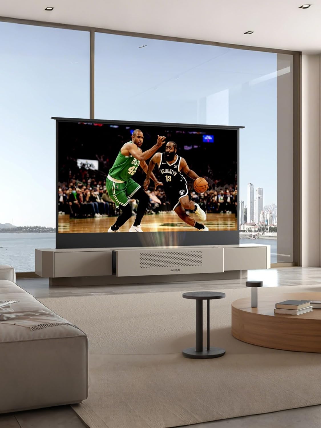 buy Julycode laser TV cabinet,Julycode laser cabinet worth buying,Julycode T20 platform pros cons,best hidden projector cabinet,Julycode vs other laser cabinets,should I buy a floor rising screen performance testing and real-world results