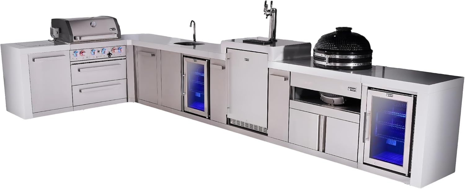 buy Mont Alpi outdoor kitchen island,Mont Alpi 4-burner outdoor kitchen pros cons,best modular gas grill island with kegerator,should I buy Mont Alpi 400 Deluxe,Mont Alpi vs built-in outdoor kitchen,Mont Alpi beverage center worth buying - detailed features and technical specifications