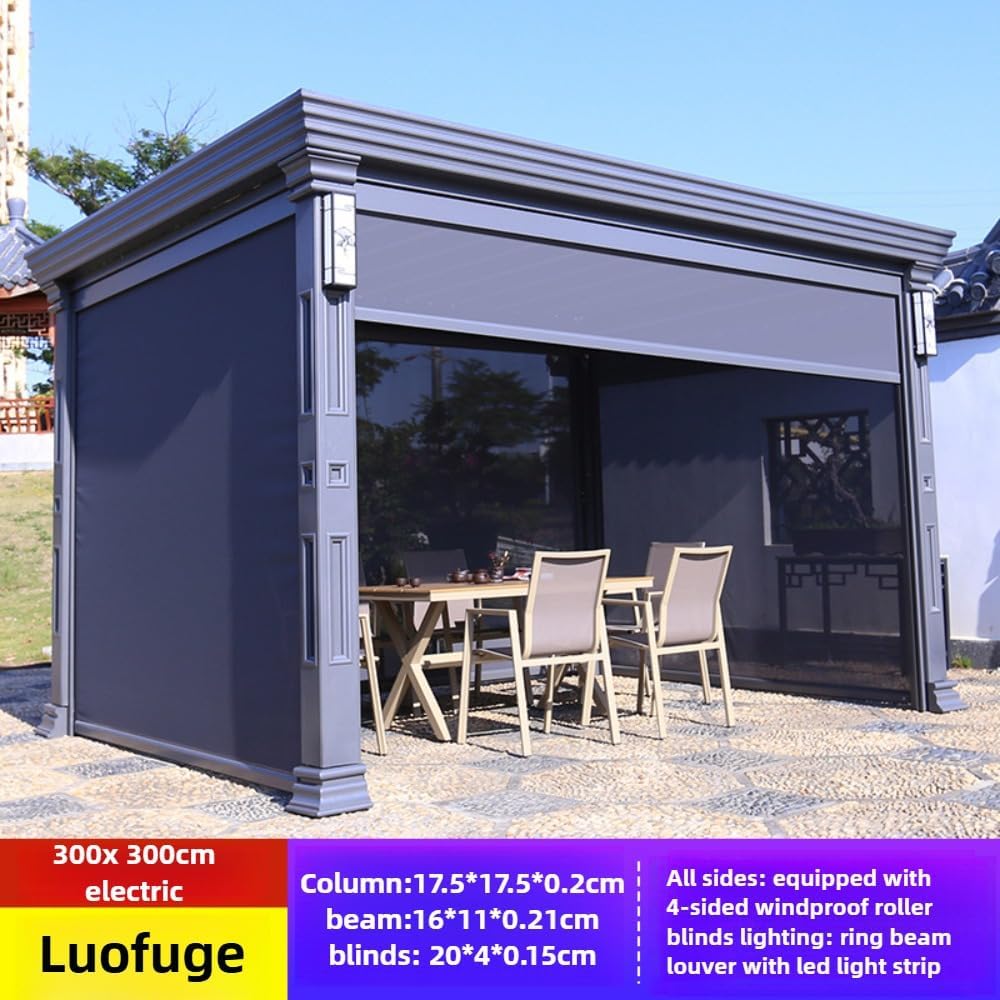 buy electric outdoor gazebo,motorized louver gazebo worth buying,electric gazebo with led lights pros cons,best louvered roof gazebo for patio,aluminum electric gazebo vs manual,should I buy electric adjustable roof gazebo unboxing and complete package contents